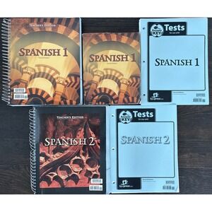 Spanish 1 and 2 Bob Jones BJU Press Homeschool Book Huge Lot Set Teacher Student